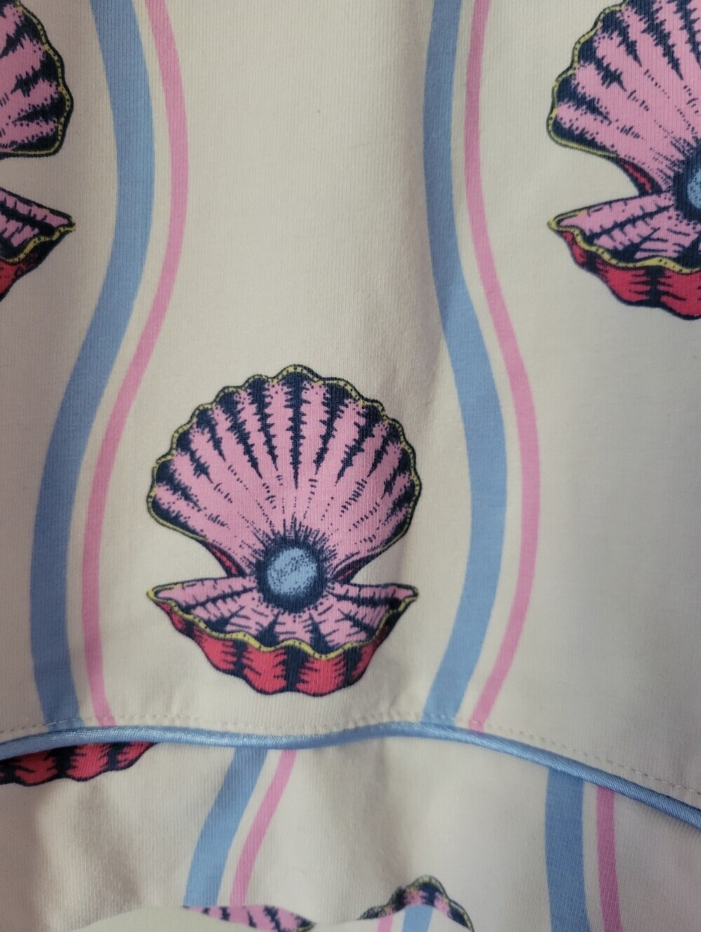 Chelsea Peers White Organic Cotton Pearl Shell Print Short Pyjamas Size Medium - Picture 5 of 7